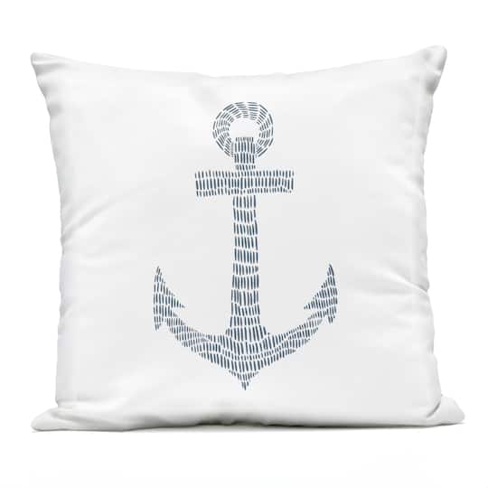 Stupell Industries 18" x 18" Minimal Nautical Anchor Outdoor Print Throw Pillow